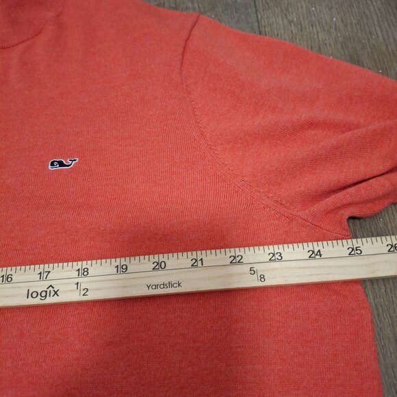 Vineyard Vines Mens XL Orange & Blue Quarter-Zip Performance Sweater Fall 2015 - Picture 4 of 7
